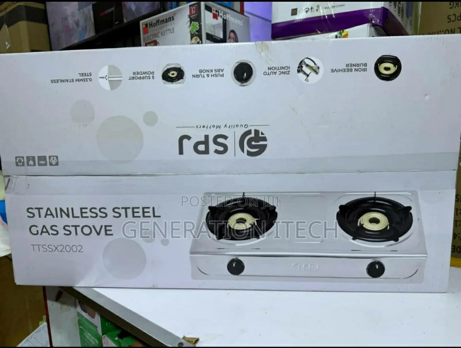 SPJ Doubel Gas Burner Cooker With Automatic Ignition