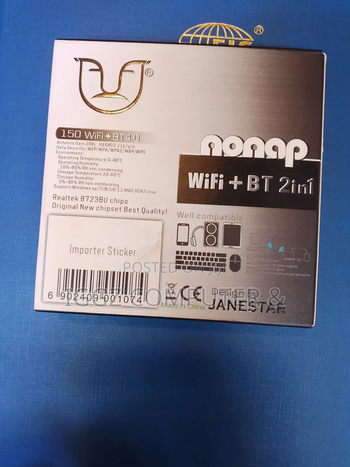 Wifi + Bt 2 in 1 Adapter