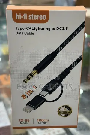 Type C + Lightning to Dc3.5 Data Cable