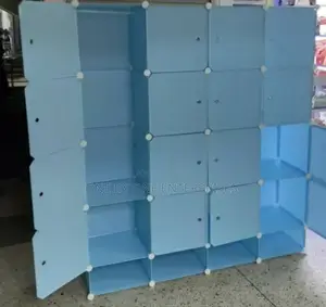 4 Column Frosted Plastic Wardrobe