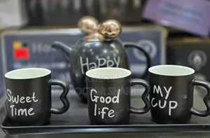 Luxurious Black Modern Tea Cup Set