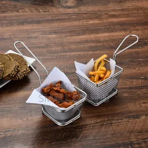 Mini Stainless Steel Fresh Fries Chips Serving Basket