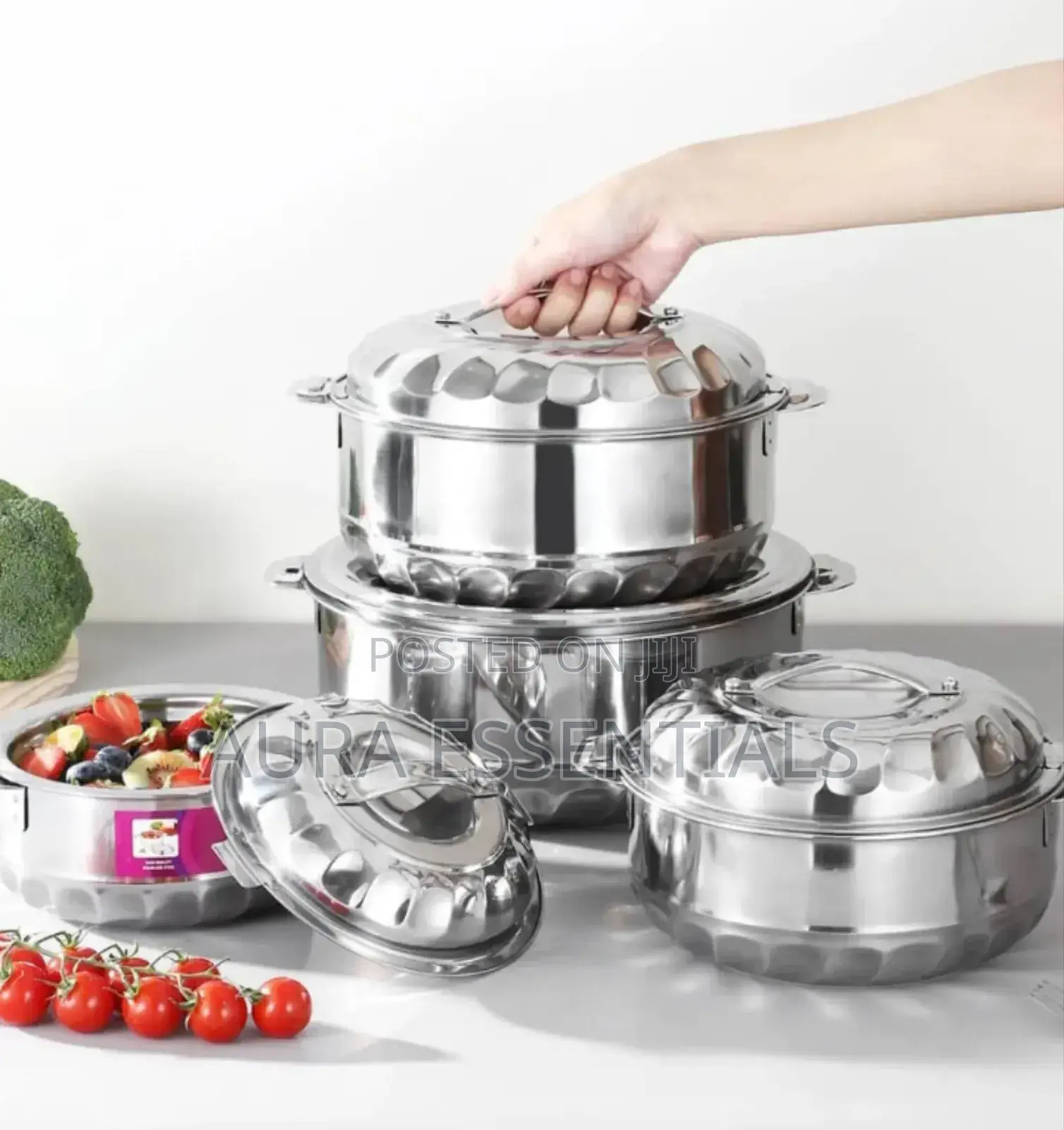 4pcs Stainless Steel Food Warming Dishes Lunch Boxes
