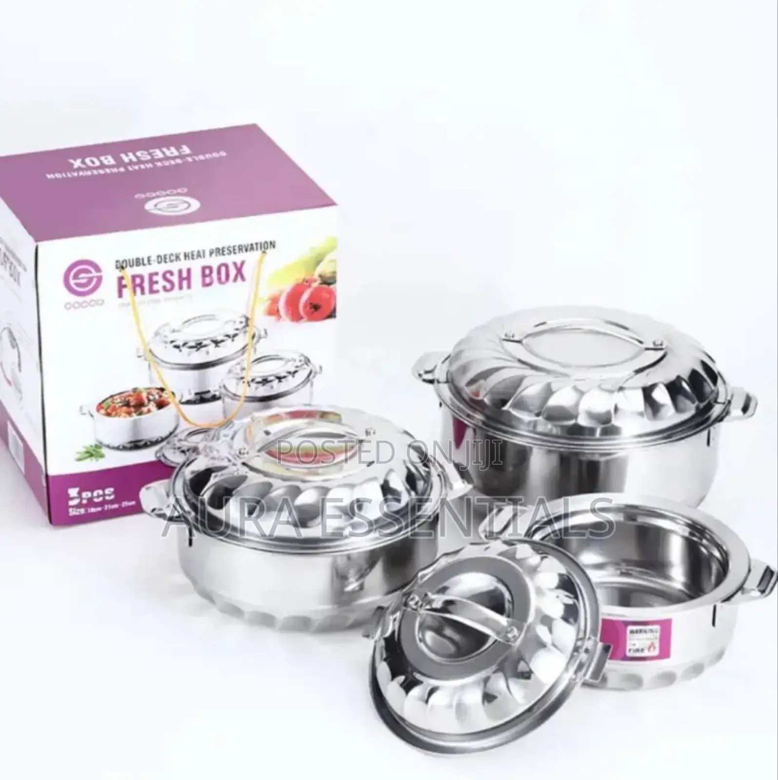 4pcs Stainless Steel Food Warming Dishes Lunch Boxes