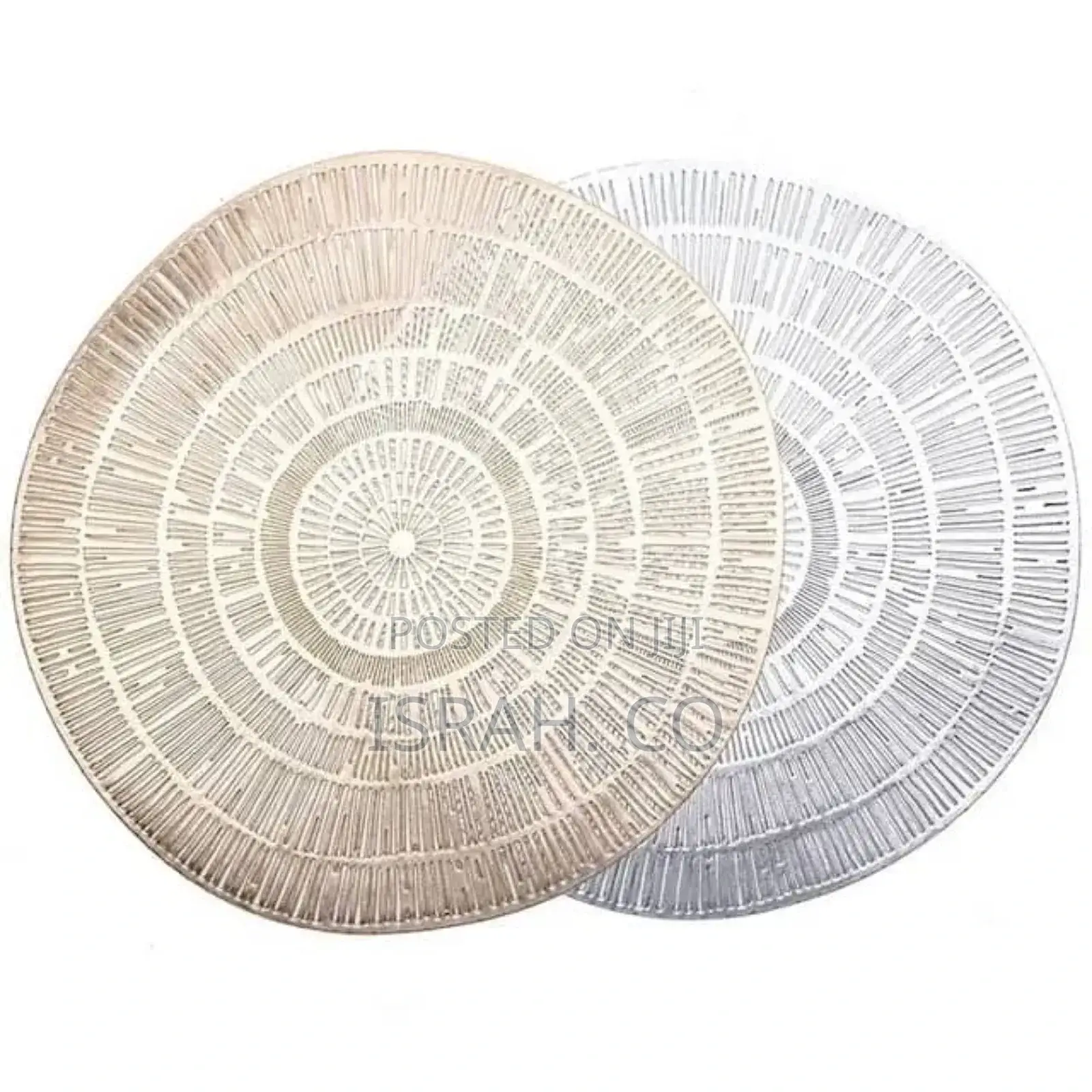 Two Decorative Placemats, One Gold and One Silver