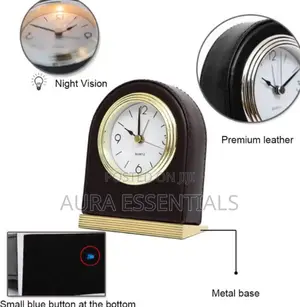 Table Desktop Mute Leather Alarm Clock