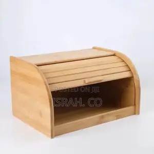 Bamboo Bread Box, Often Featuring a Roll-Top Lid