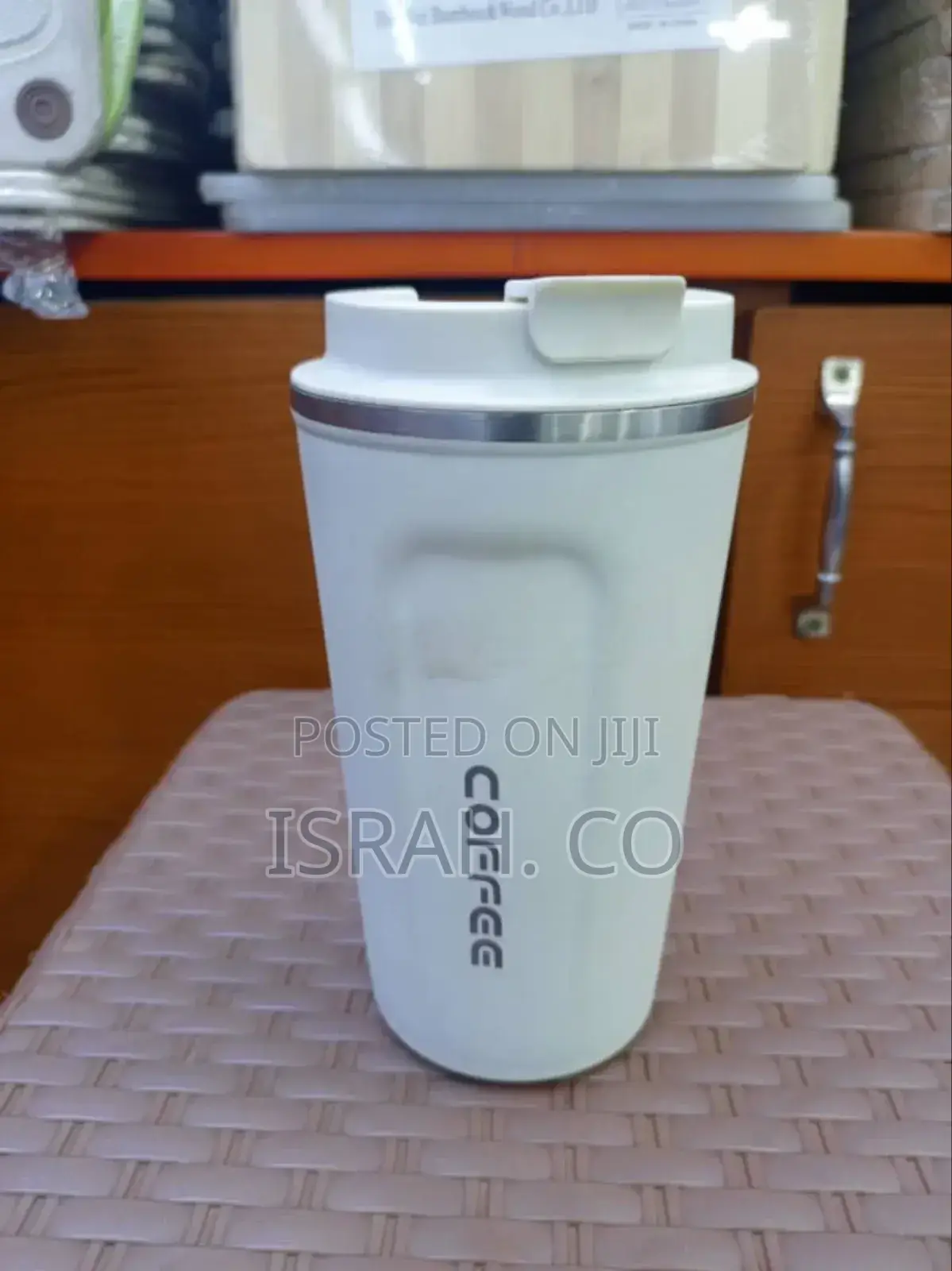 White, Stainless Steel Coffee Mug