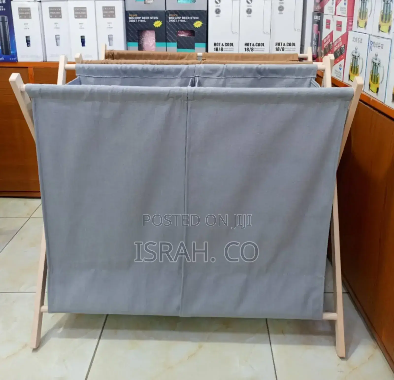 Double Laundry Hamper, Featuring Two Compartments