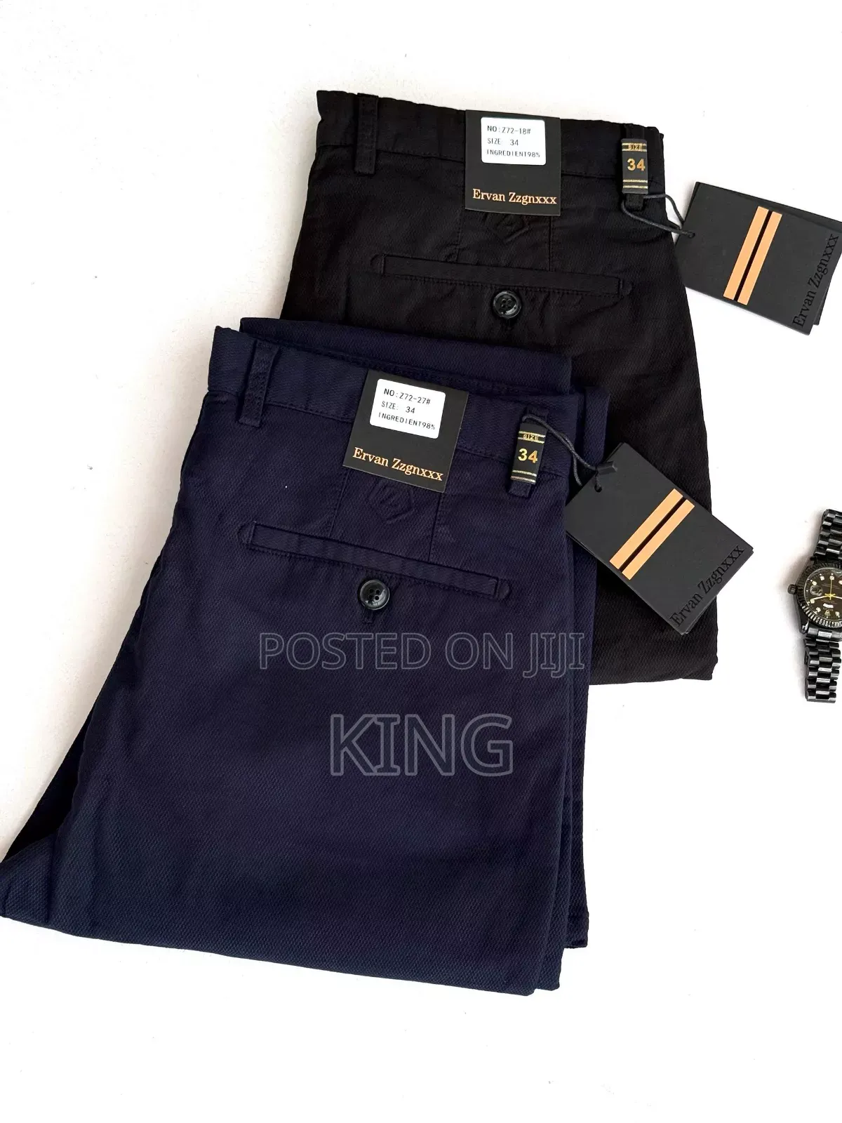Fair -Isle Notch Kaki Trousers