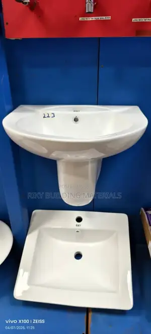 Wash Hand Basin Half Padesteel China Big Size Heavy Weight
