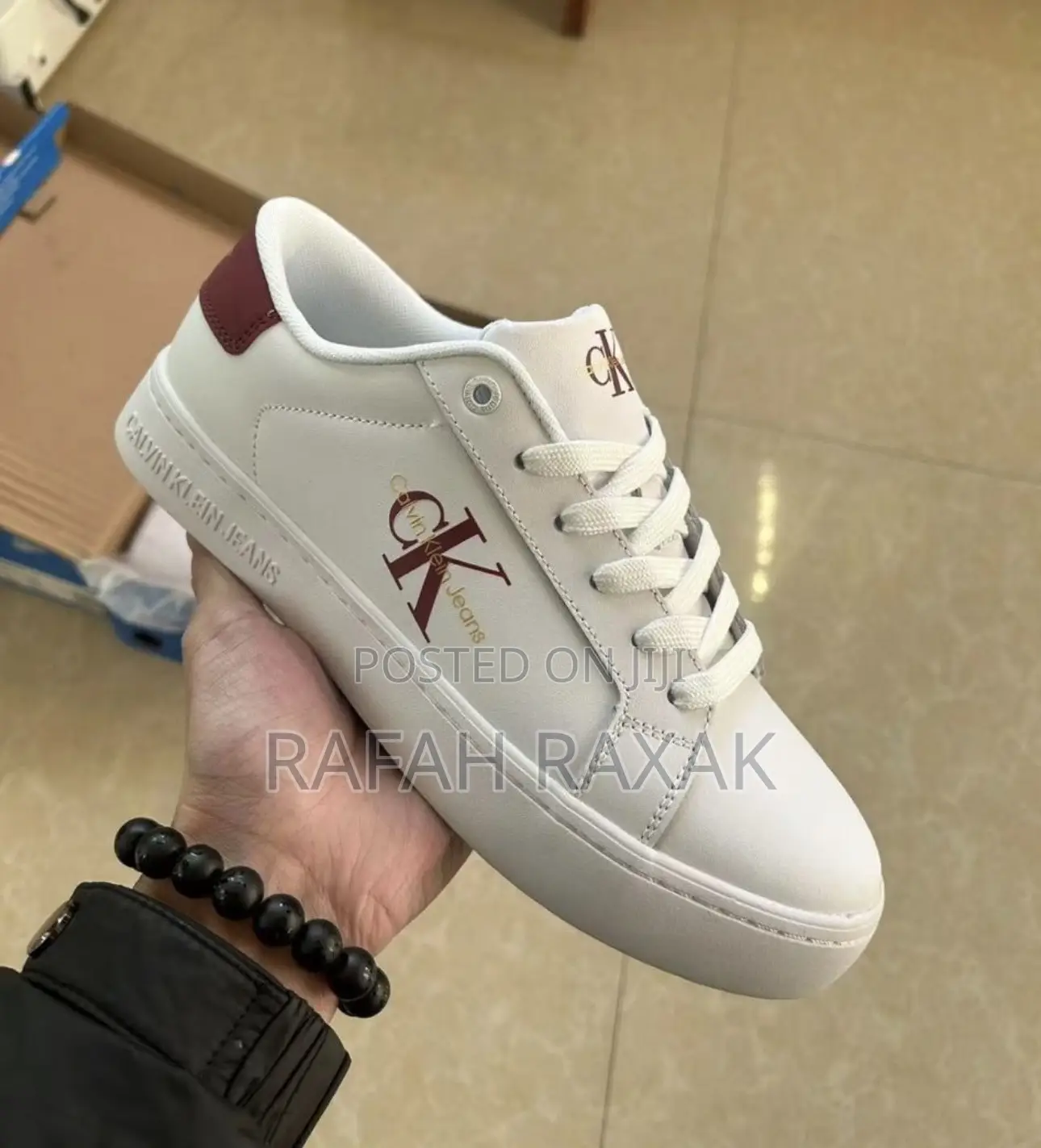 Original White/Maroon Calvin Klein Jeans Casual Sneakers