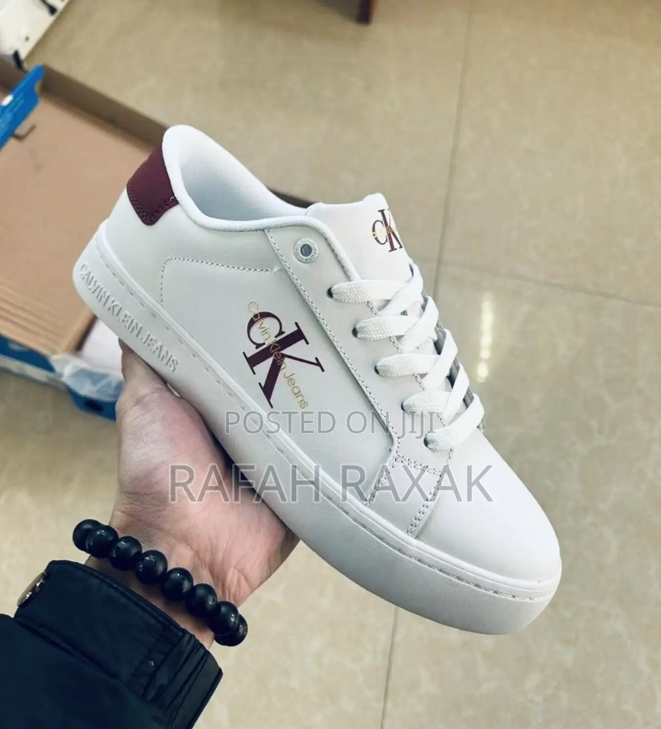 Original White/Maroon Calvin Klein Jeans Casual Sneakers