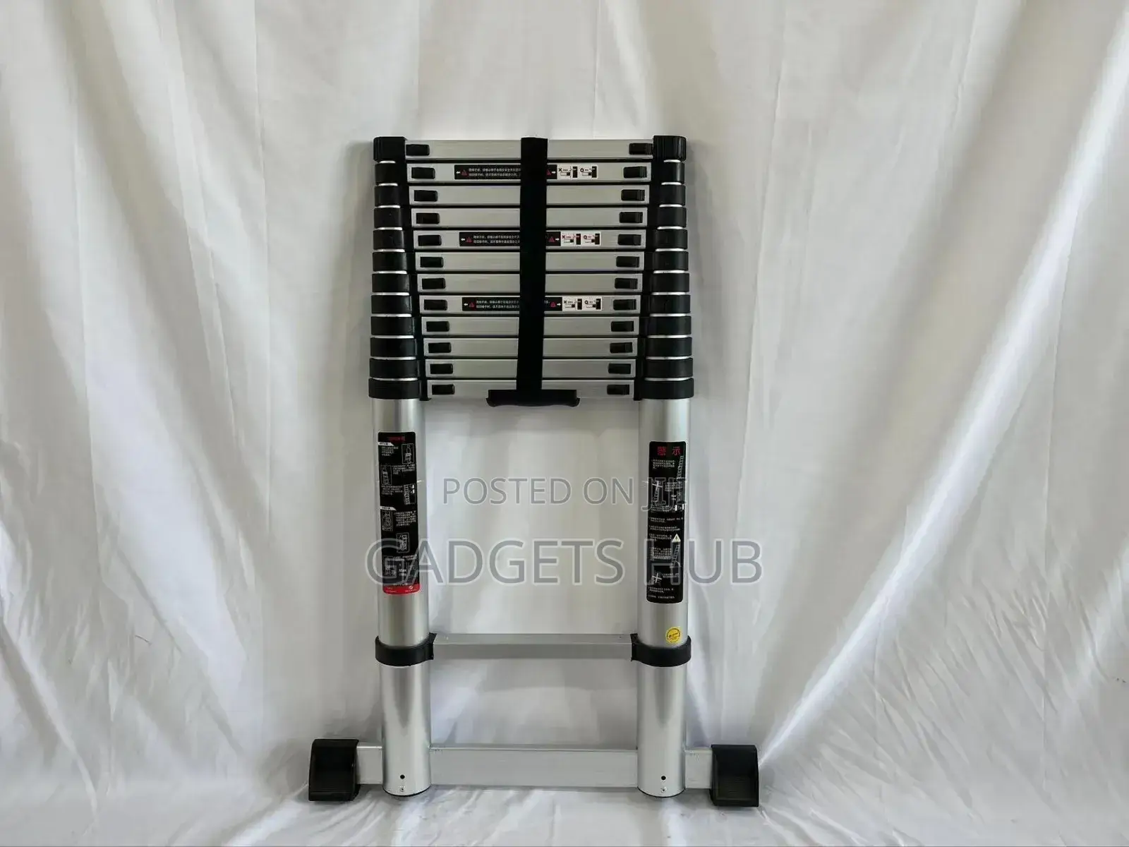 Telescopic Ladder,12 Steps Aluminum Extension Ladder