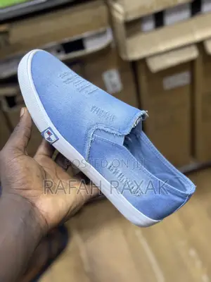 Original Sky Blue Denim Leopard Easy Low Shoes