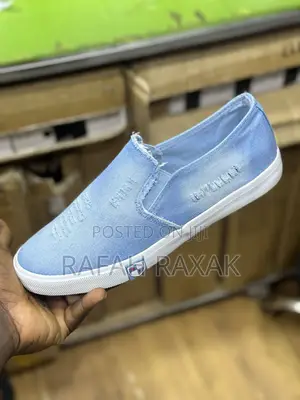 Original Sky Blue Denim Leopard Easy Low Shoes