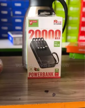 Pure Power Bank Portable 20,000mah Pb46 Power - Black