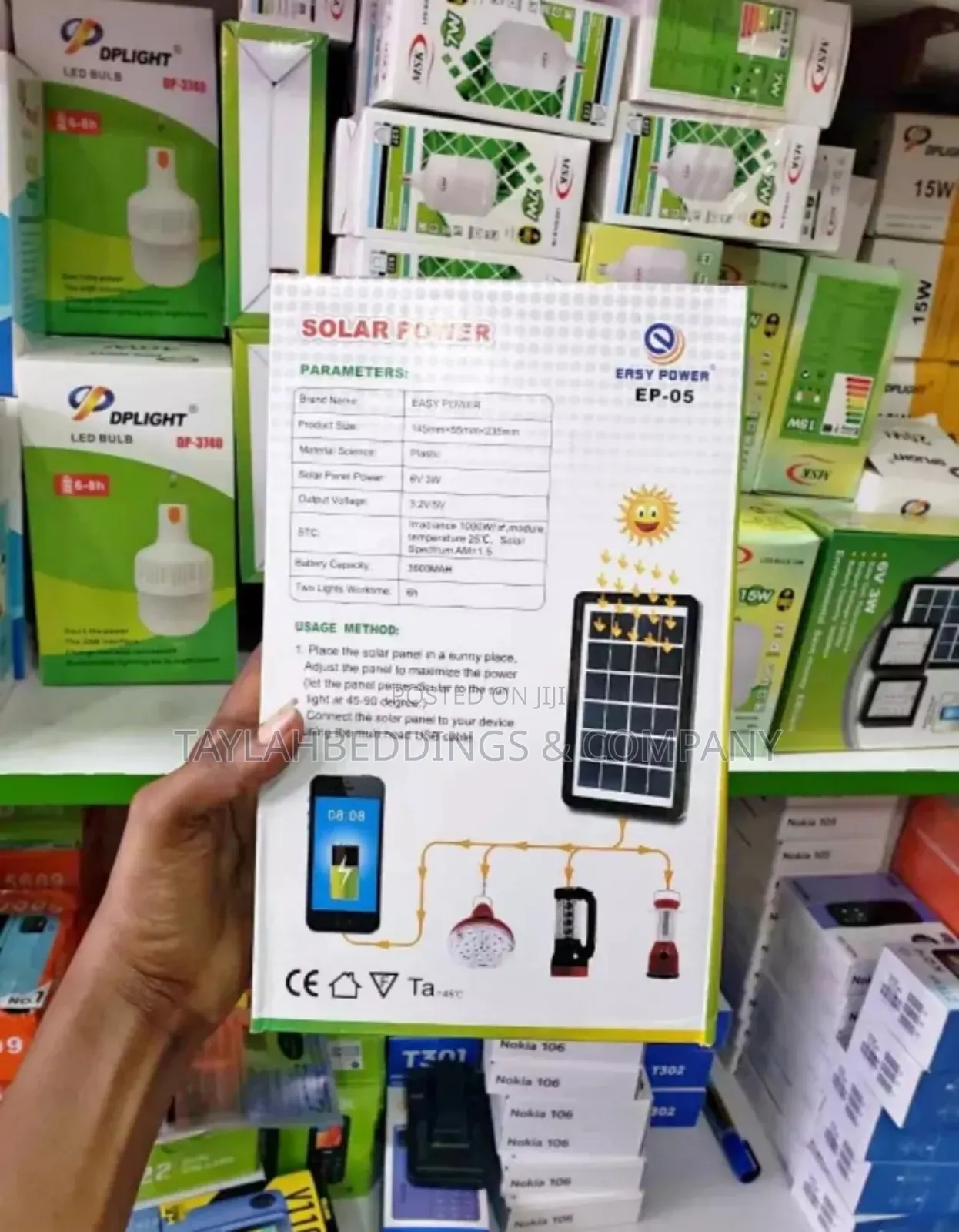 Easy Power Mini Solar Lighting System With 2 Lights -Black