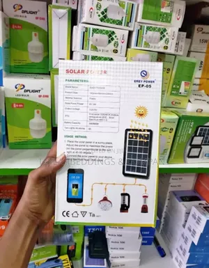 Easy Power Mini Solar Lighting System With 2 Lights -Black