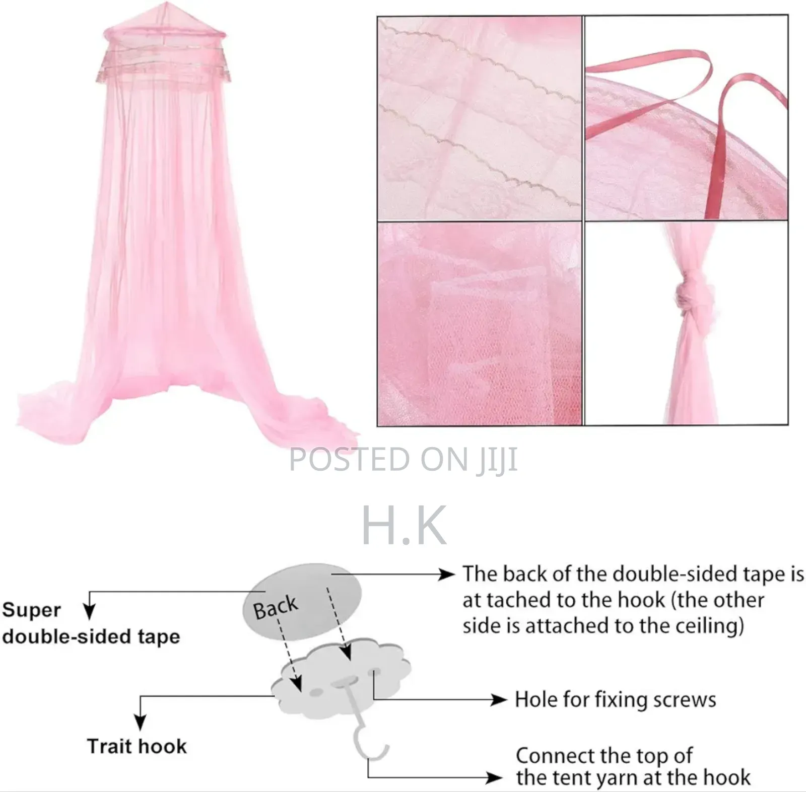 Bcbyou Princess Bed Canopy Netting Mosquito Net( Small)