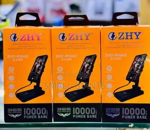 Zhy 2in1 10000mah Power Bank With Foldable Phone Holder L