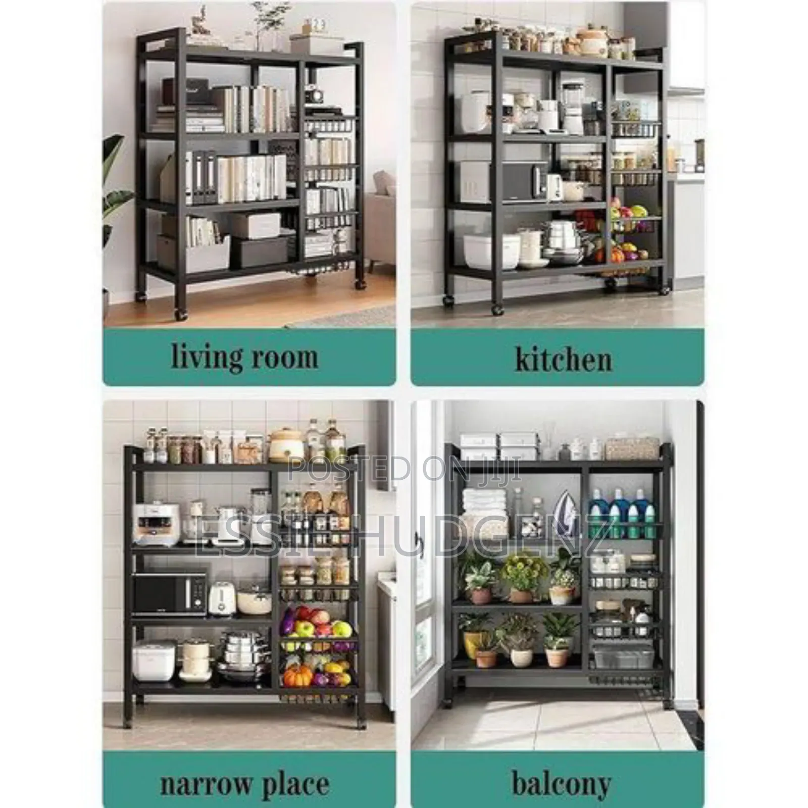 Multipurpose Storage Rack/ Shelf/ Organiser- Black