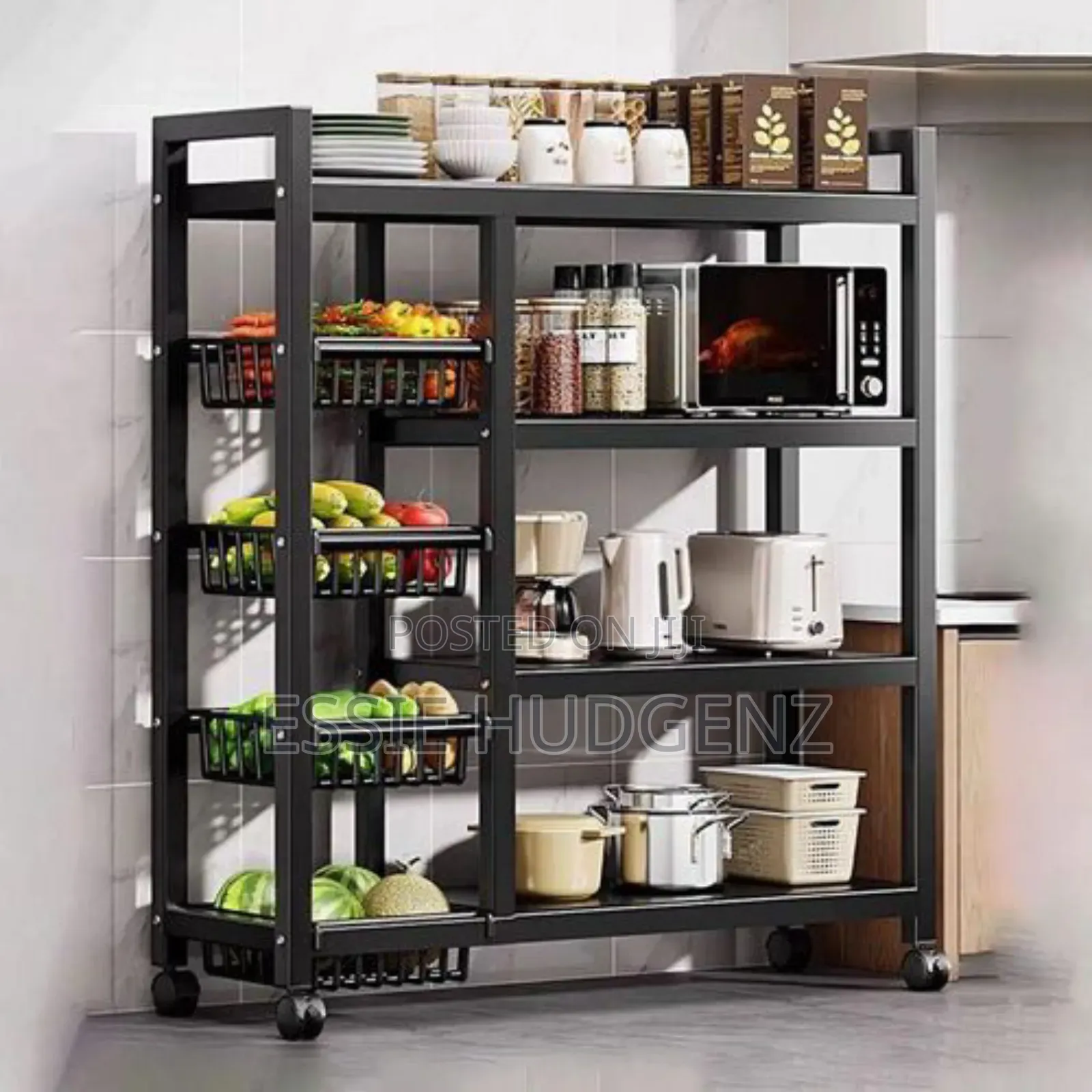Multipurpose Storage Rack/ Shelf/ Organiser- Black
