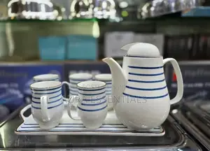 8pcs Blue Stripe Coffee Tea Set