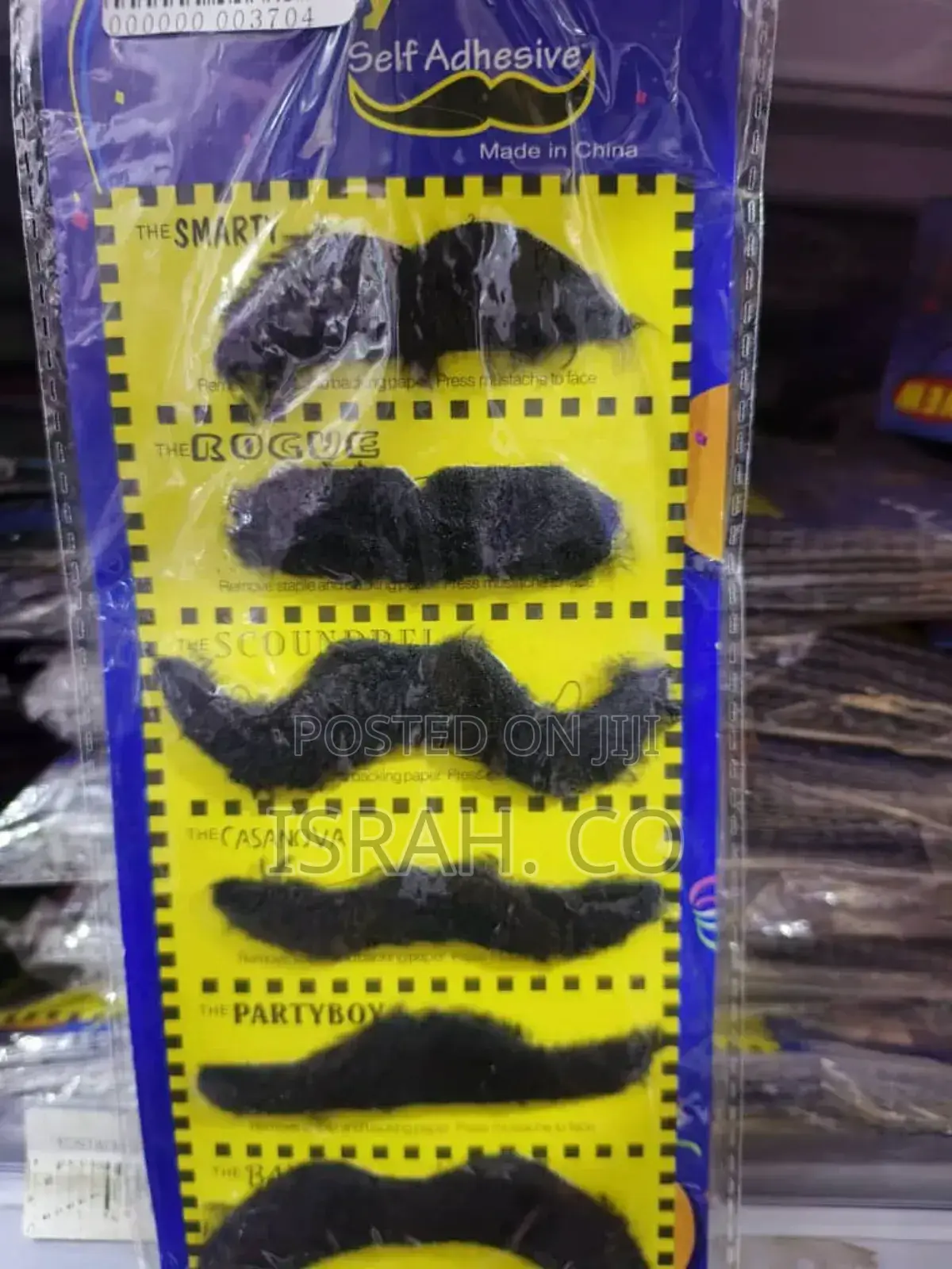 A Package of Self-Adhesive Novelty Mustaches,