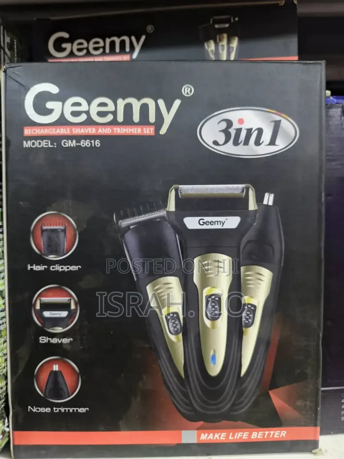 Geemy 3-in-1 Rechargeable Shaver Trimmer Set,Model Gm-6616