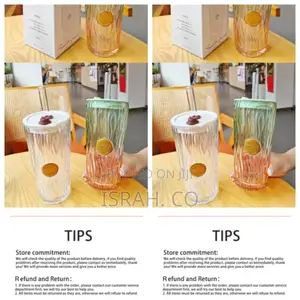 Glass Tumbler With a Lid and Straw