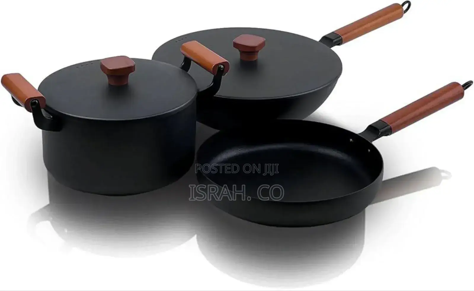 3-Piece Cookware Set, Including a Wok, a Frying Pan,