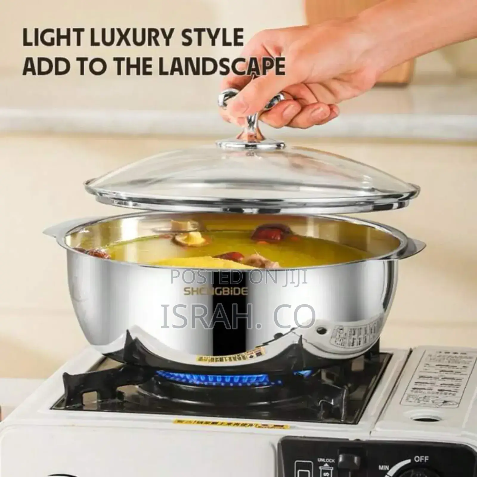 304 Stainless Steel Soup Pot With a Glass Lid