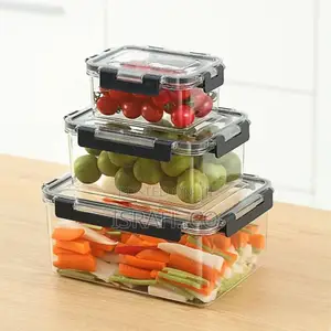 Stack of Three Clear Acrylic Food Storage Containers