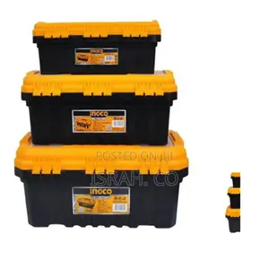 Three Ingco Plastic Tool Boxes in Different Sizes