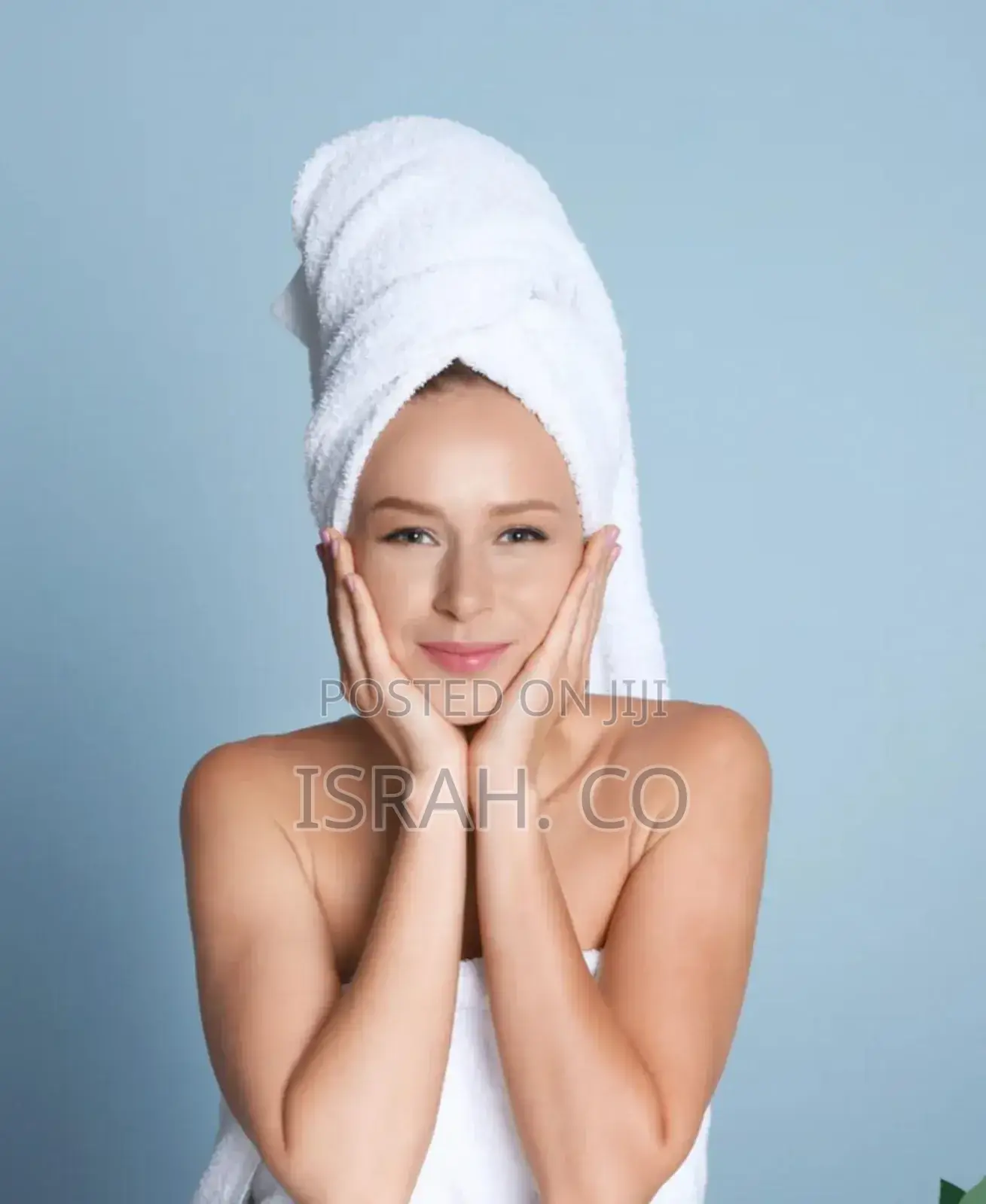 Stack of Four White Cotton Bath Towel