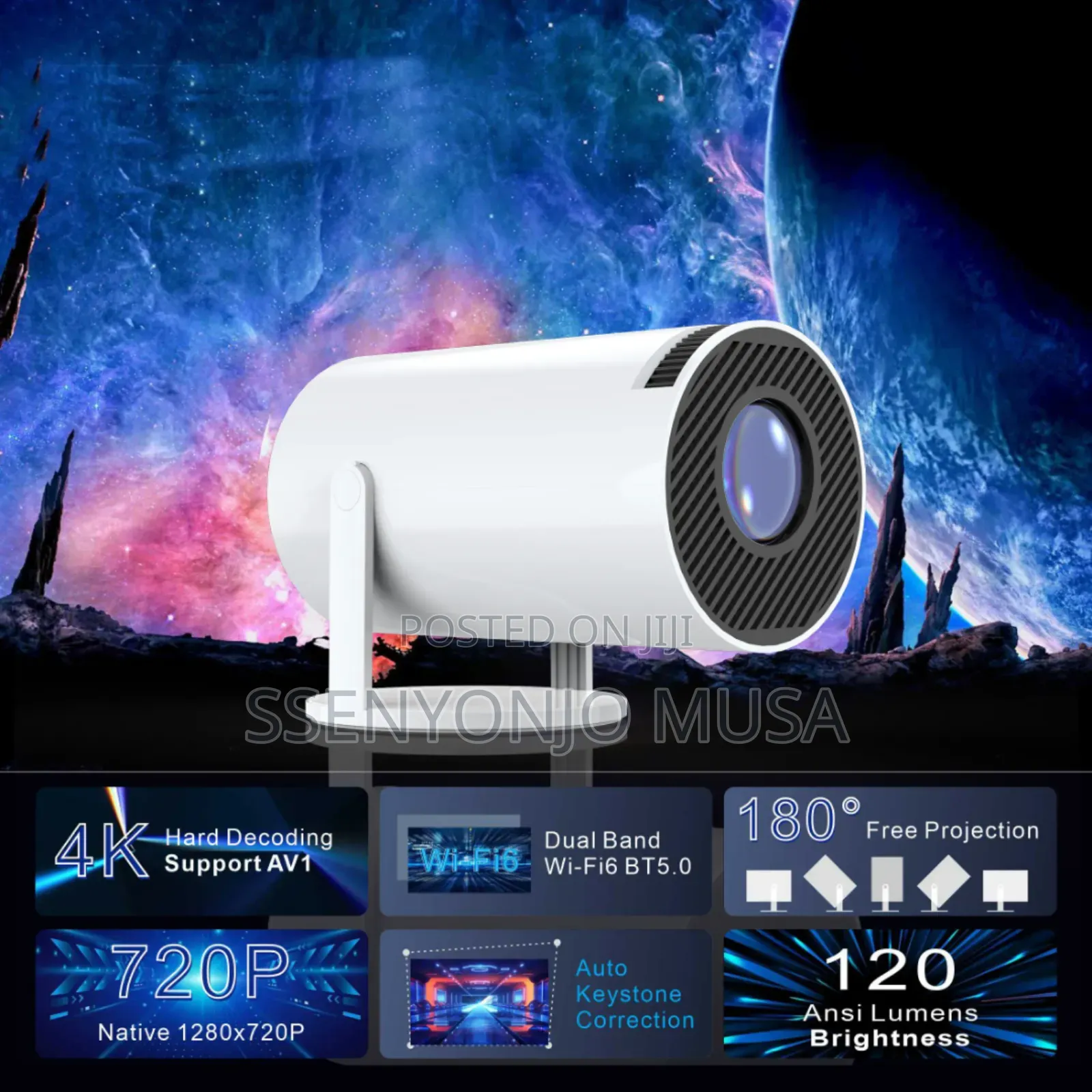 Android Smart Projector With Wifi, Bluetooth Support