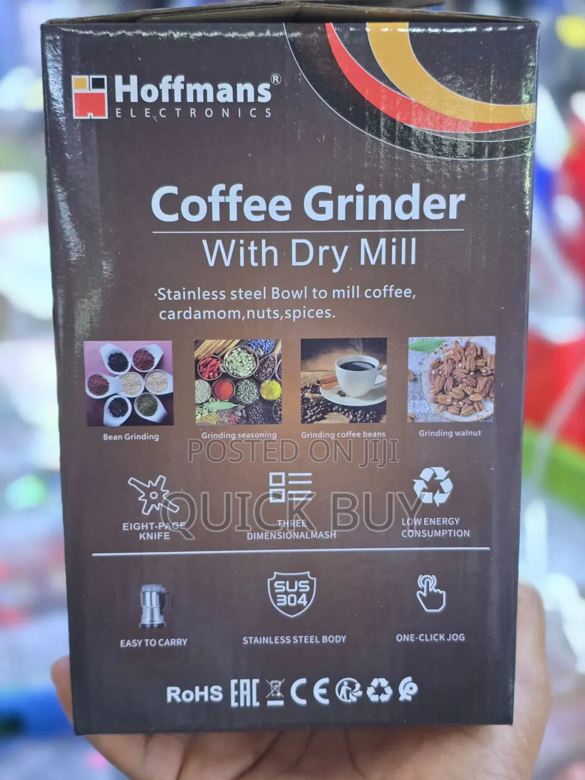 New Hoffmans 300w Coffee Grinder With Dry Mill