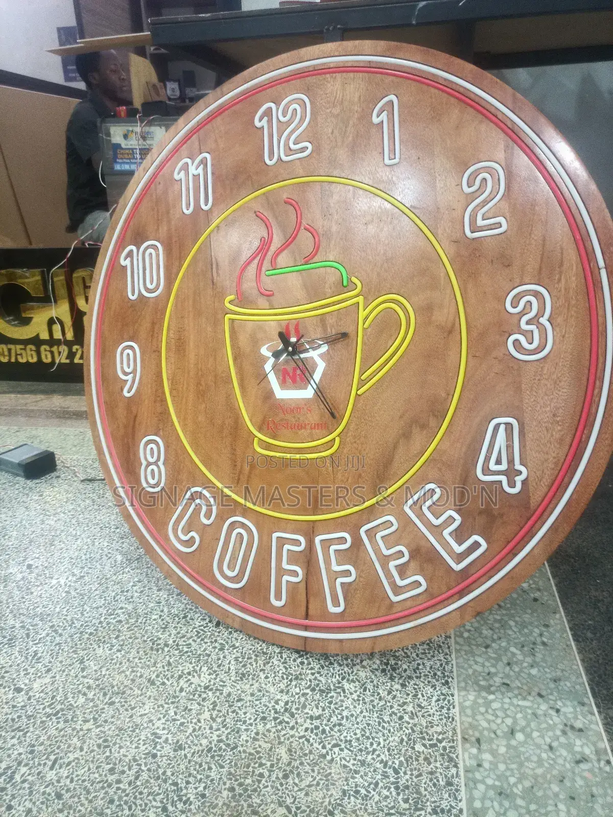 Wooden Logo Wall Clock