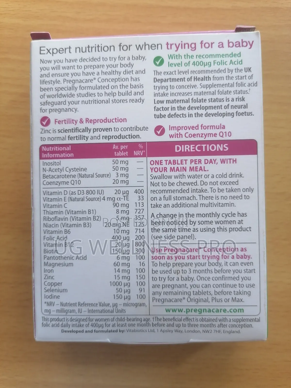 Vitabiotic Pregnacare Conception for Fertility Support 30’S