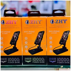 Zhy 2in1 10000mah Power Bank With Foldable Phone Holder