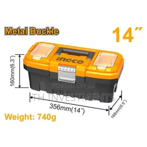 Ingco 14" Plastic Tool Box (With Metal Lock Buckle)
