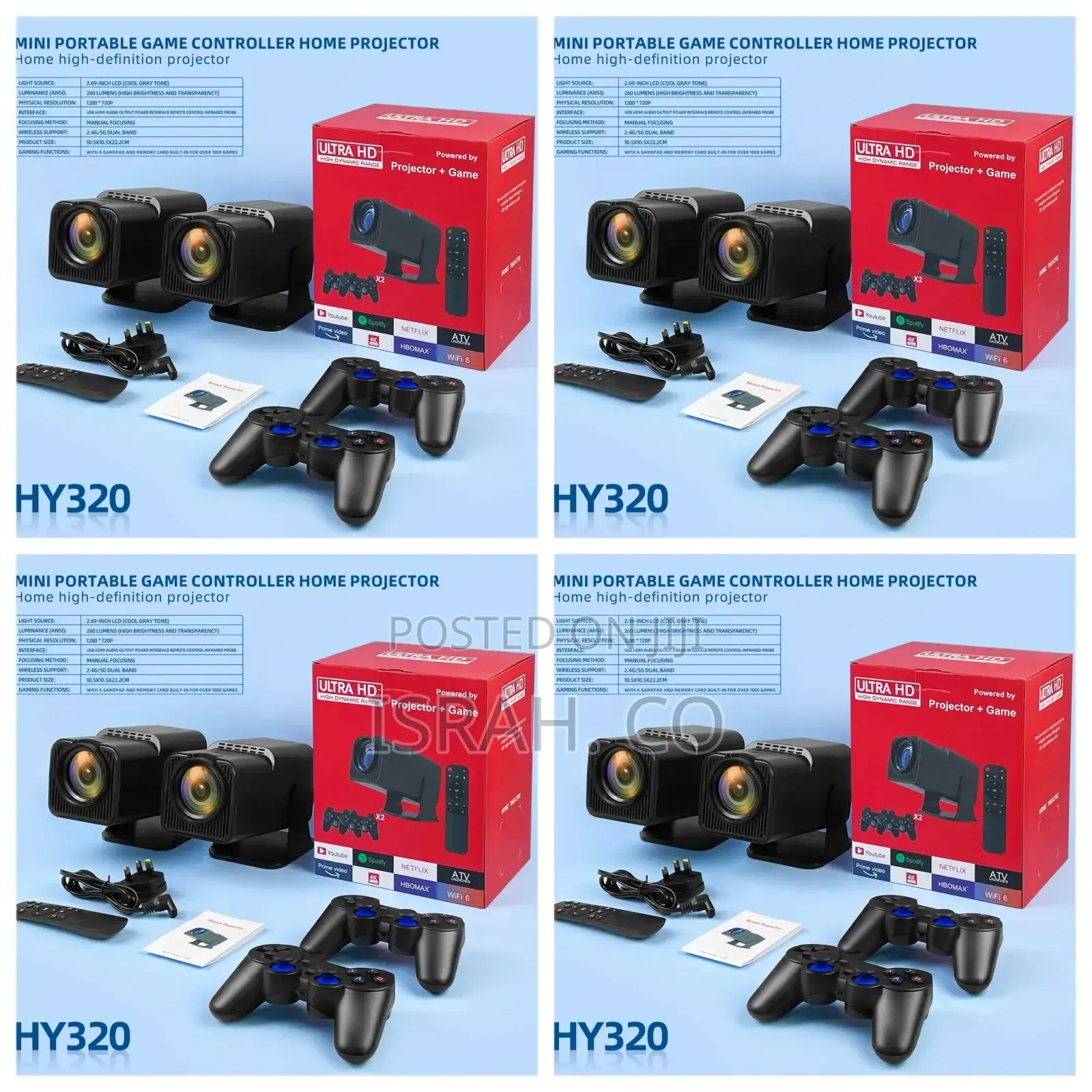 Hy320 Mini Portable Game Controller Home Projector