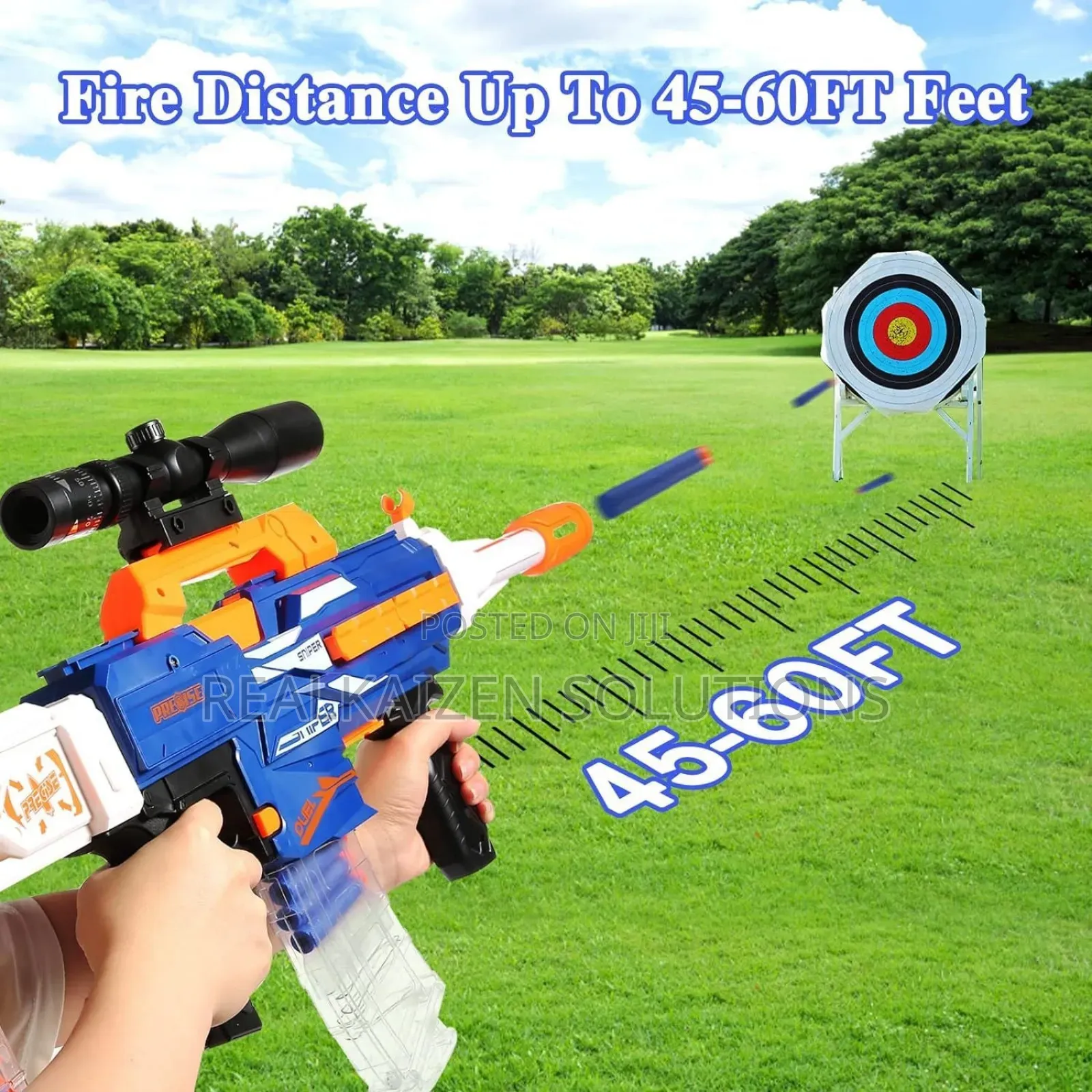 Fever Full-Automatic Soft Bullet Blaster Toy Gun| 15m Range