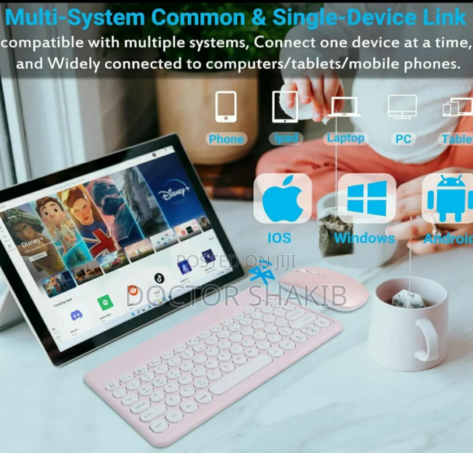 New 2 in 1 Bluetooth Keyboard and Mouse for iPad,Tablets
