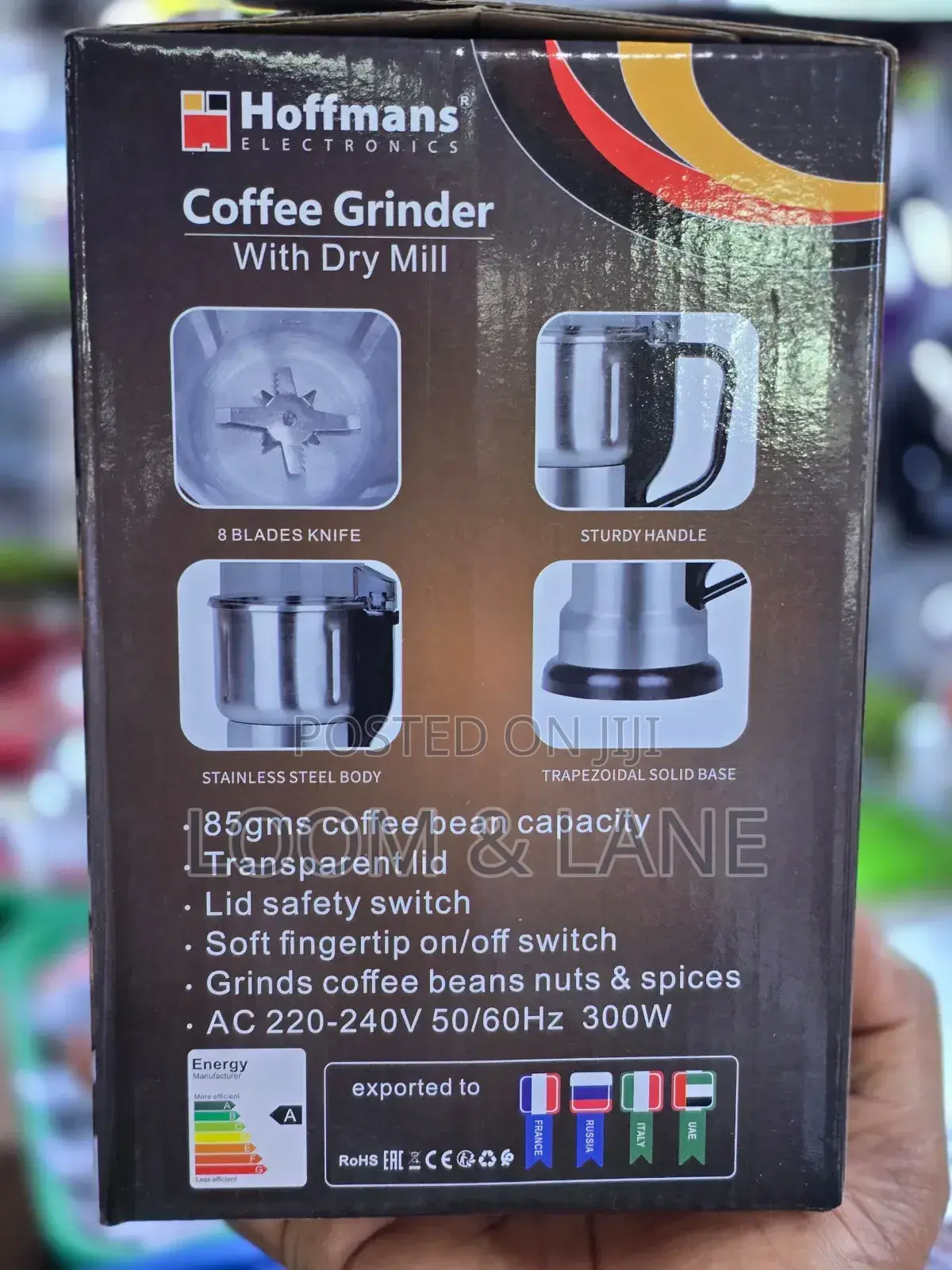 Hoffmans 300w Coffee Grinder With Dry Mill