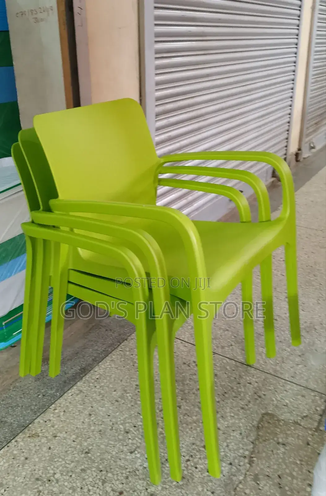 Lemon Green All Size Plastic Chairs (Armed)