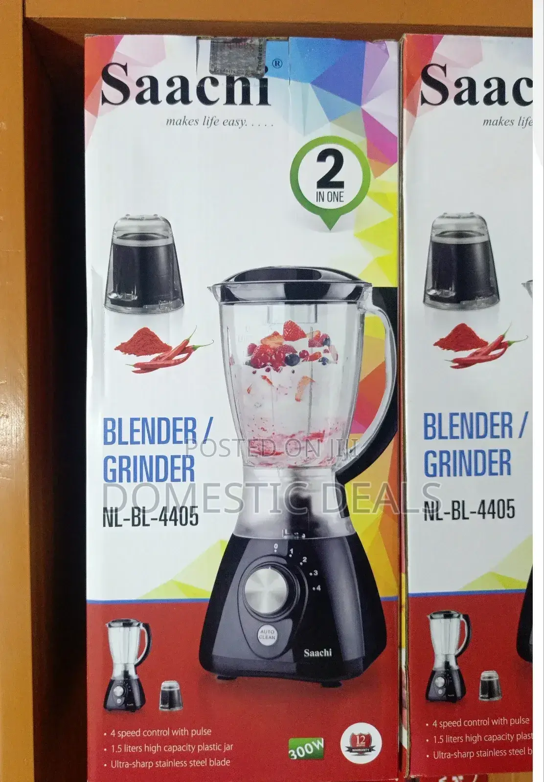 Saachi 2in1 1.5litres Blender/ Grinder