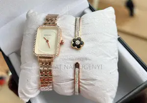 Chanel Swiss Made Rose Golden Watch With White Display