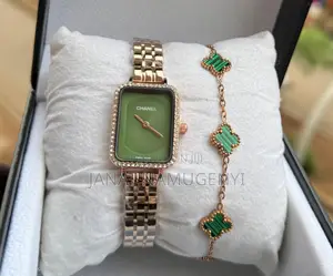 Chanel Swiss Made Rose Golden Watch With Green Display